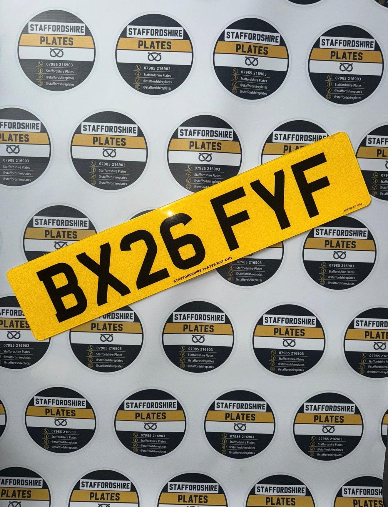 Yellow BX26 FYF custom number plate