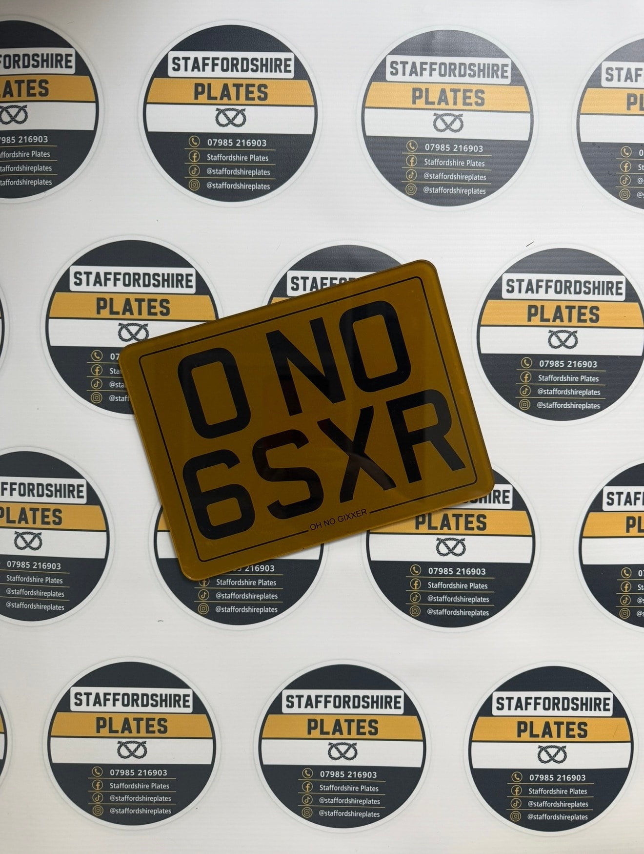 Staffordshire Plates branded stickers with sample plate